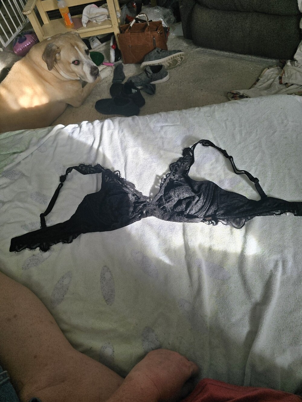 Pink Brand Medium Black In Color Lace Bra